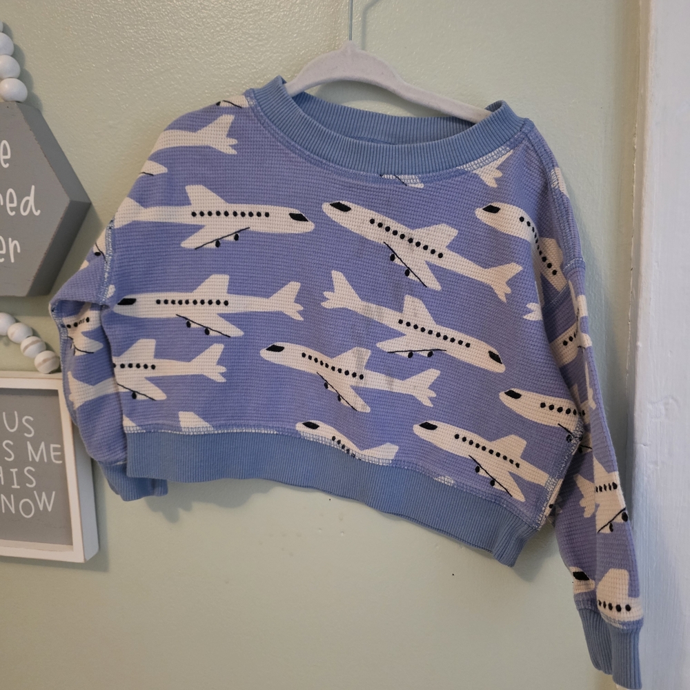 Hanna Andersson Light Blue & White Kids Sweatshirt